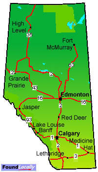 Alberta+canada+cities+map