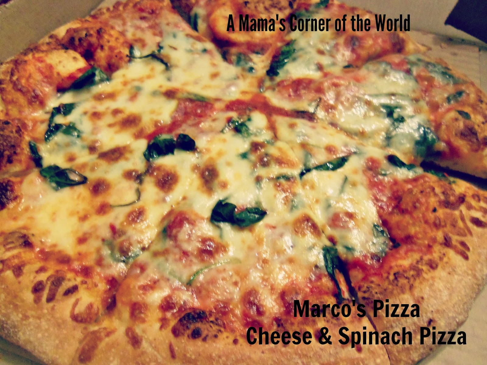 Marco’s Pizza Review MarcosFreshSpinach & Cheese and Grilled Chicken