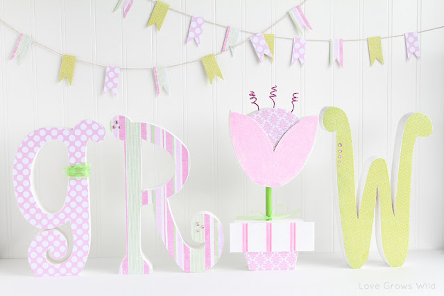 Wood Letters Decorated for Spring and a Wood Creations Giveaway | Love Grows Wild Blog Anniversary Celebration www.lovegrowswild.com #crafts #giveaway #bloganniversary