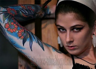 Popular Flower Sleeve Tattoo for Girl
