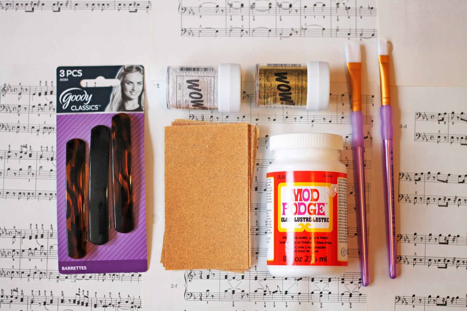 Silver Lining DIY glitter hair clips