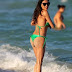 Adriana De Moura Does Yoga With Her Green Bikini At Miami Beach