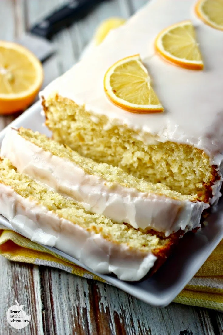 Meyer Lemon Loaf Cake | Renee's Kitchen Adventures: moist lemony cake with a lemon glaze