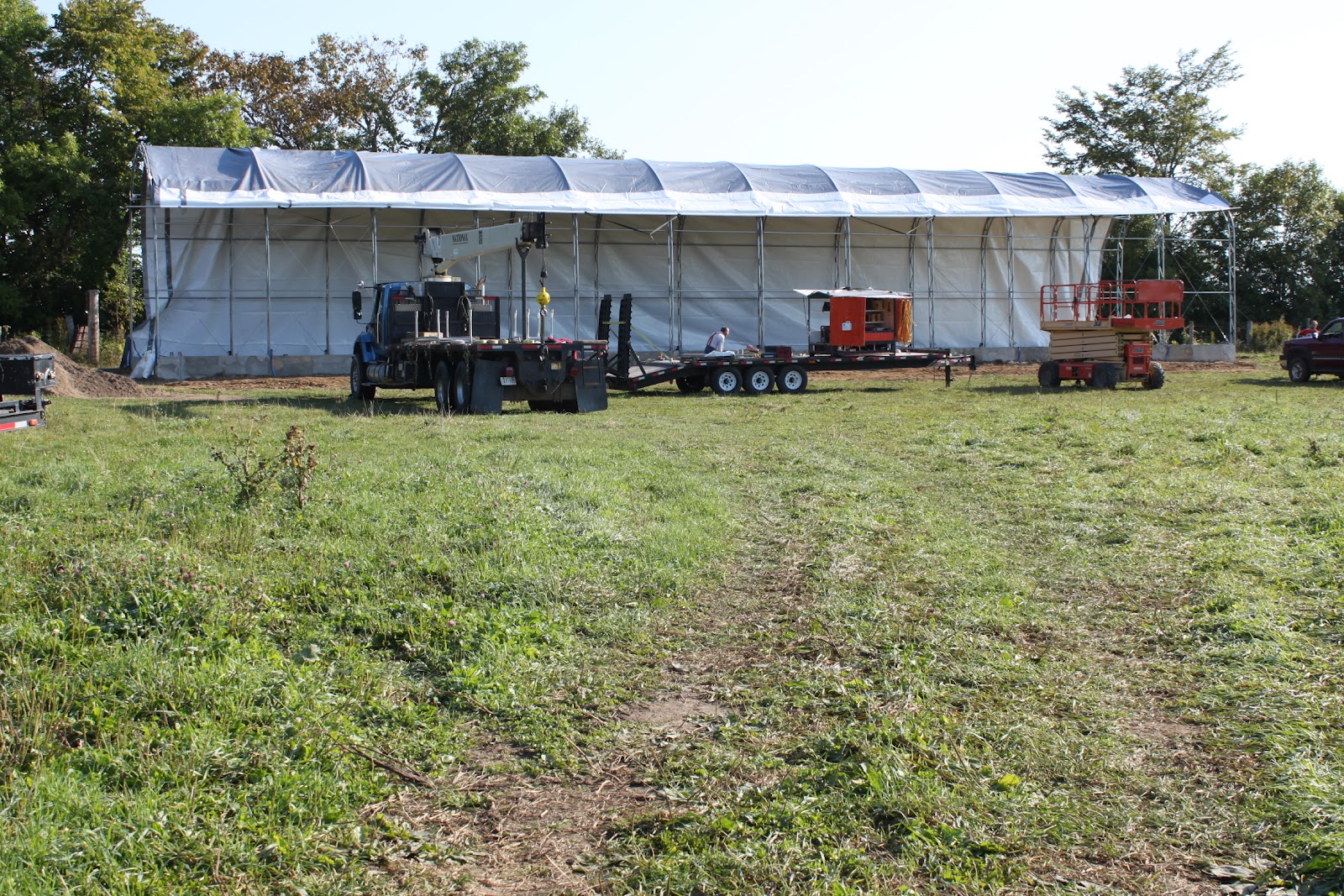 Of Petals and Wool THE TARP HAY BARN IS FINISHED