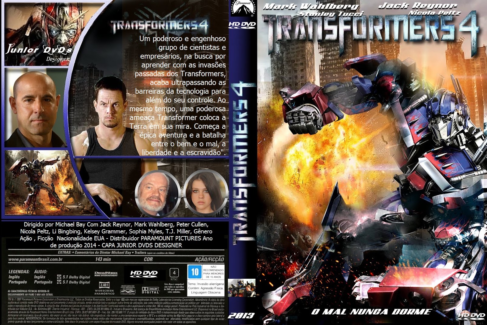 JUNIOR DVDS CAPA DO FILME TRANSFORMERS 4 JUNIOR DVDS DESIGNER