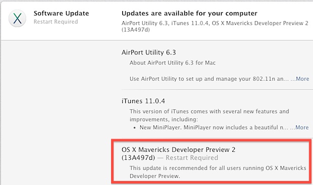 OS X Mavericks Preview 2 Released For Developers