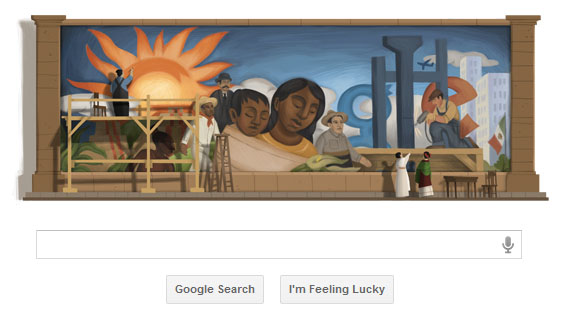 Diego Rivera 125th Birthday - Google Doodle Google Doodle celebrates Diego Rivera 's birthday, Diego Rivera 125th Birthday Google Logo, diego rivera wikipedia
