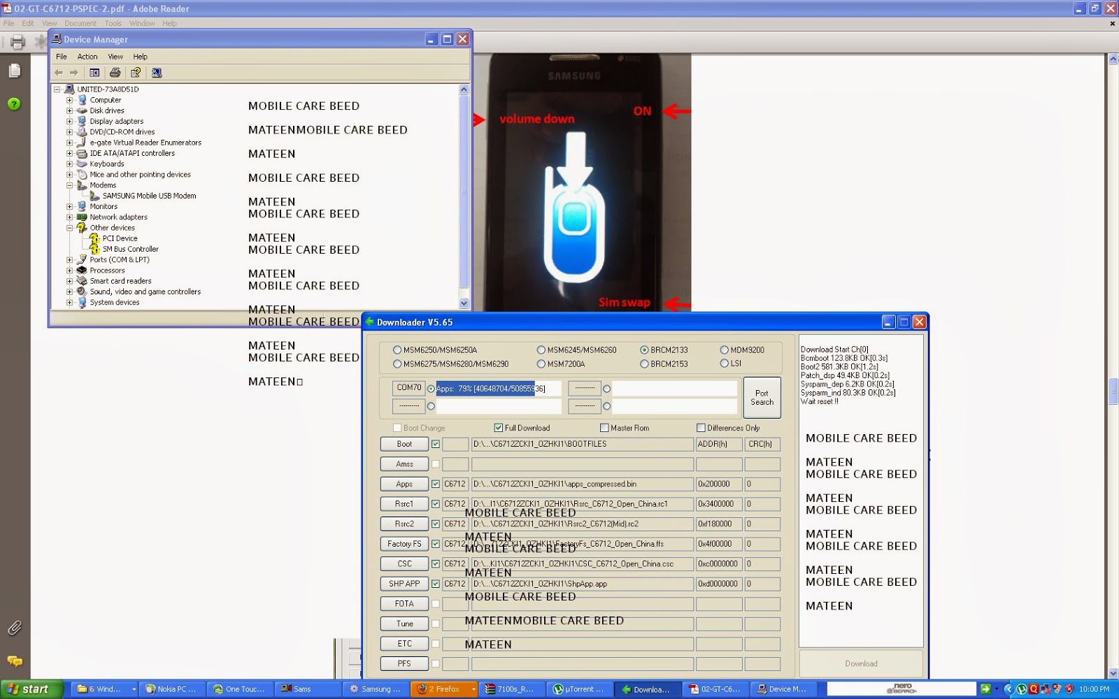FLASHING SAMSUNG C6712 FLASHING OF SAMSUNG C6712