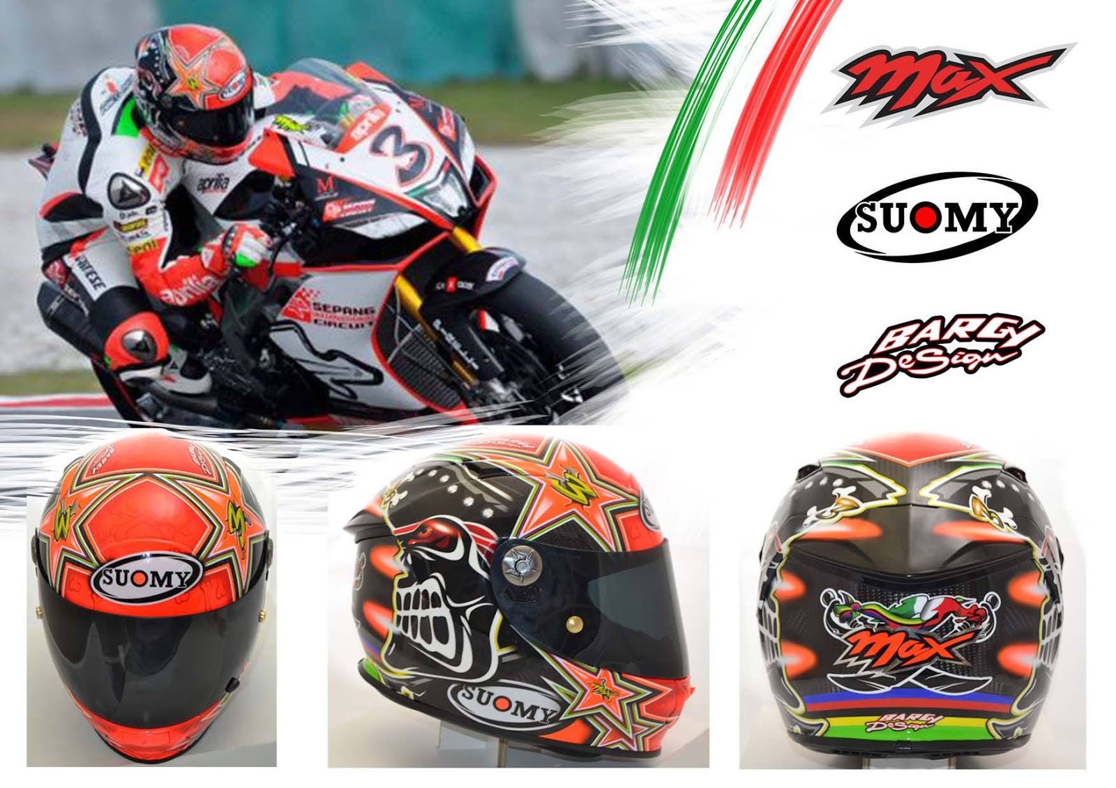 racing helmets garage suomy sr sport quot carbon quot m biaggi suomy bargy design