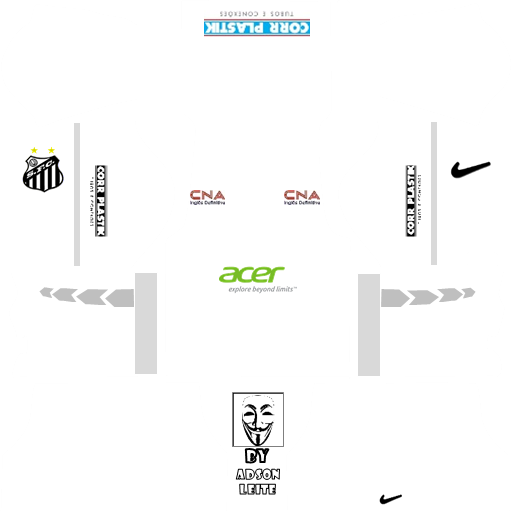 KIT PARA FTS e DLS santos kit fts 2015+byadsonleite! uniforme branco.