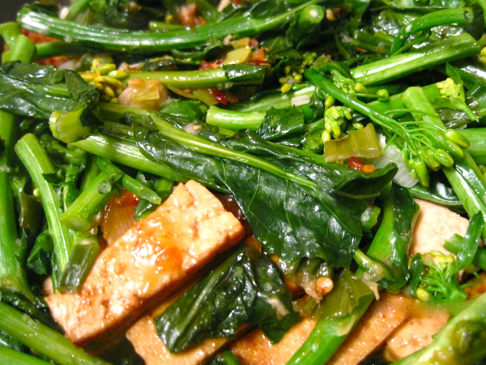 Kvell in the Kitchen Sichuan Tofu and Broccoli Rabe with Garlic Sauce