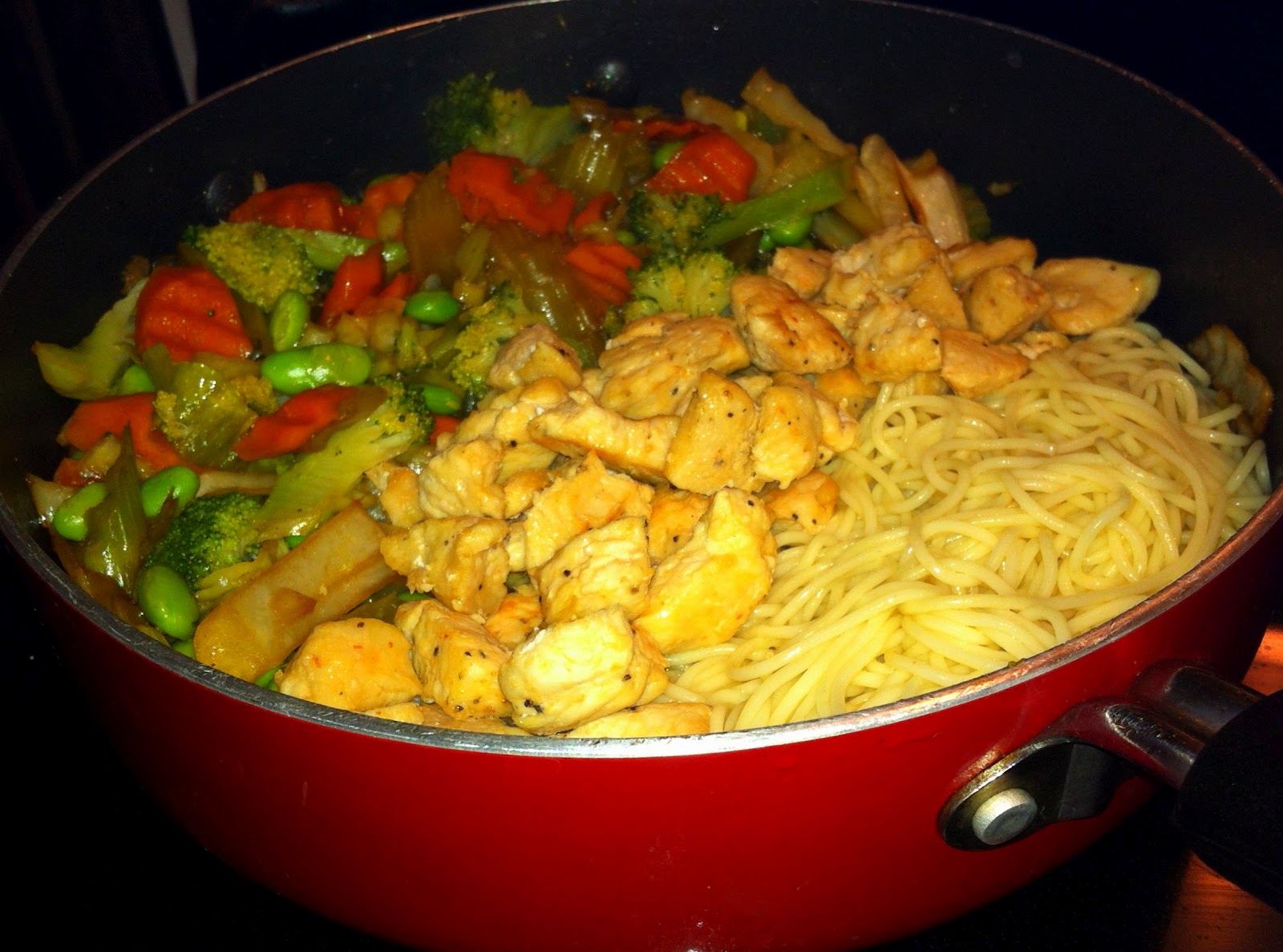 Heart Shaped Sweat Sesame Seed Oil +Leftovers= Stir Fry Dinner