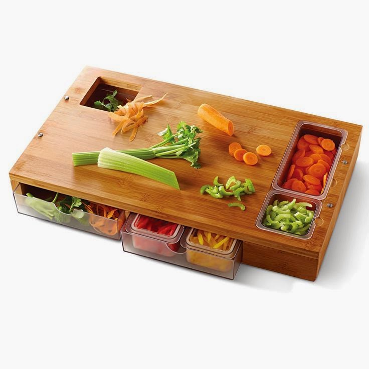 Professional Wooden Cutting Board with Compartment and Built-in garbage chute