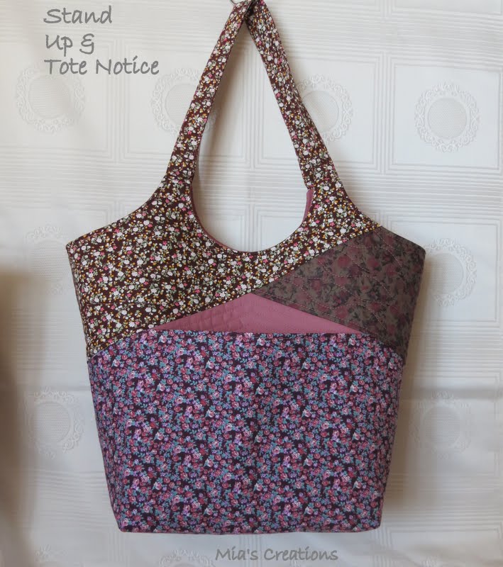 Mia's Creations Stand Up & Tote Notice Bag Pattern Giveaway.
