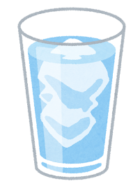 グラスに入った飲み物のイラスト（青）