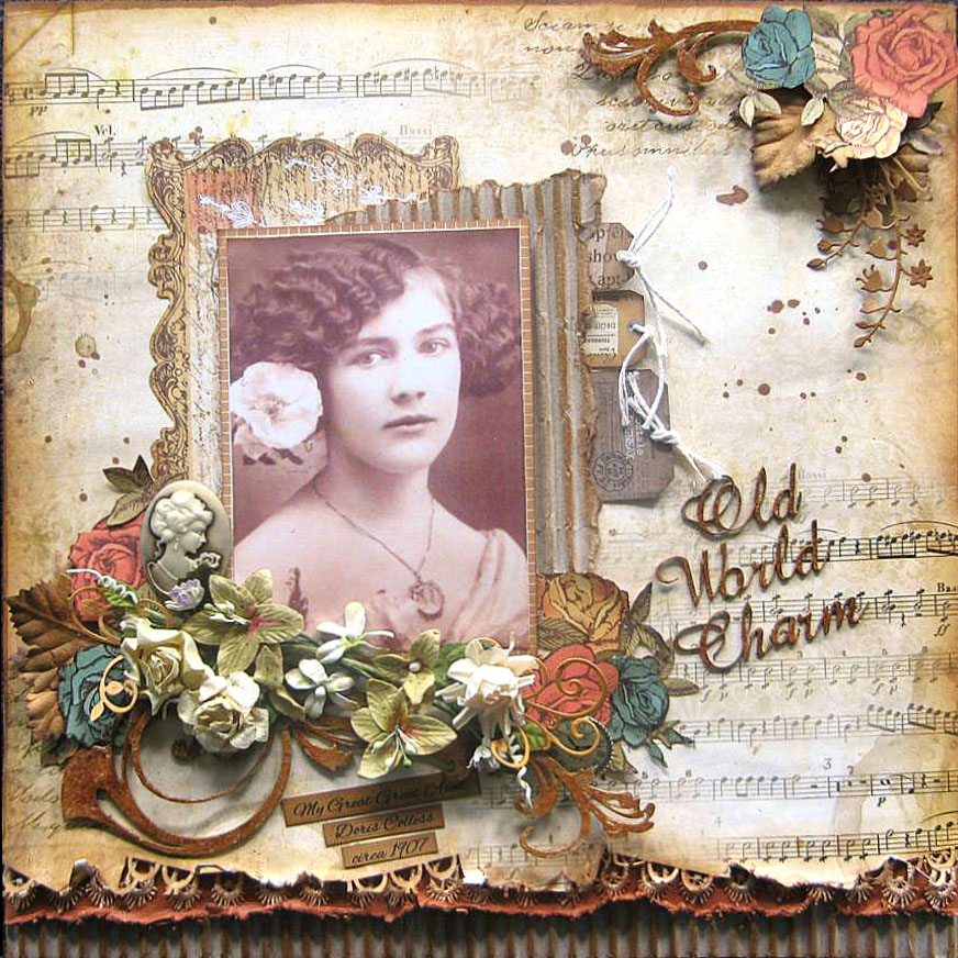 Di's Creative Space My Layout for 123 Challenge"Old World Charm"