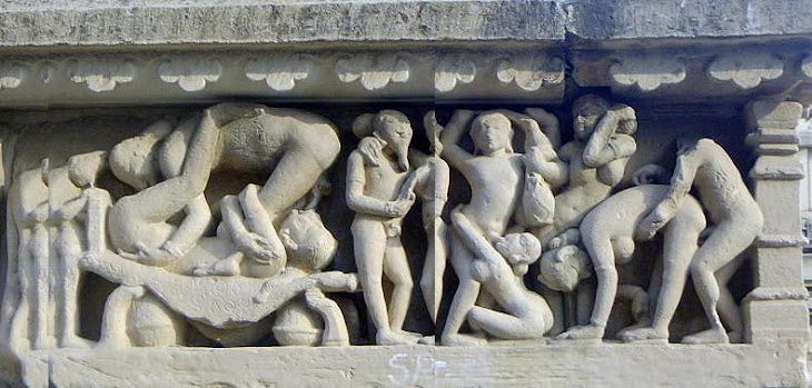 Erotic Artwork on the facade of the Lakshmana temple