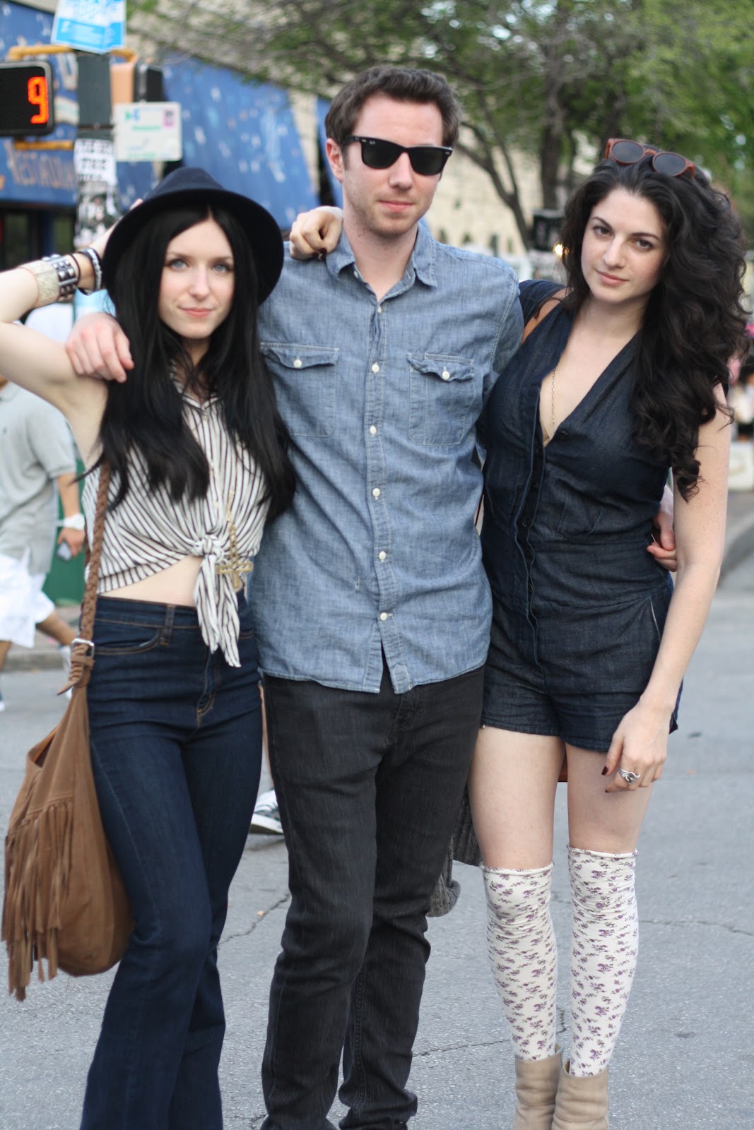 group of three friends at sxsw music festival