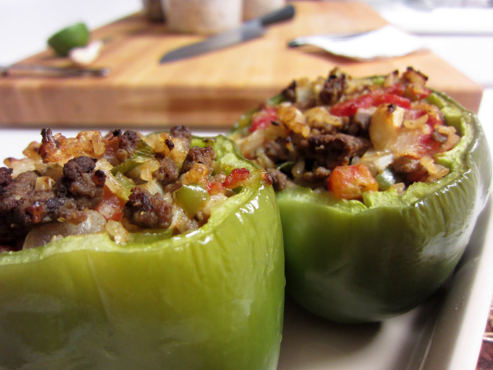 The Saucy Kitchen Lamb Stuffed Peppers
