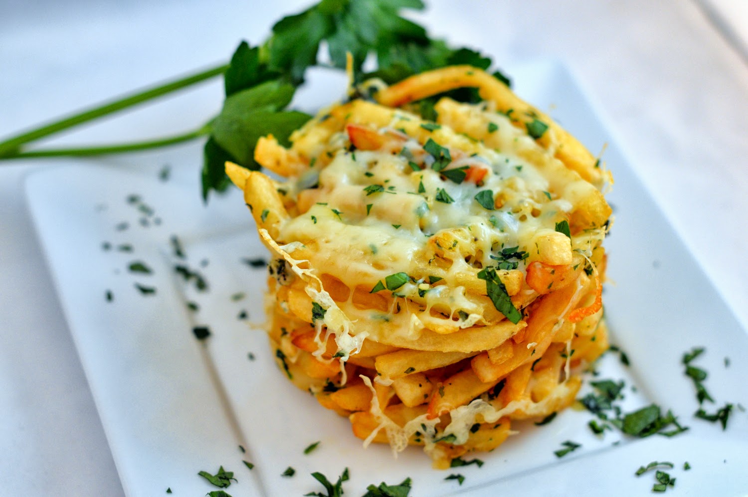 Garlic Parsley French Fry Tower Savory Experiments