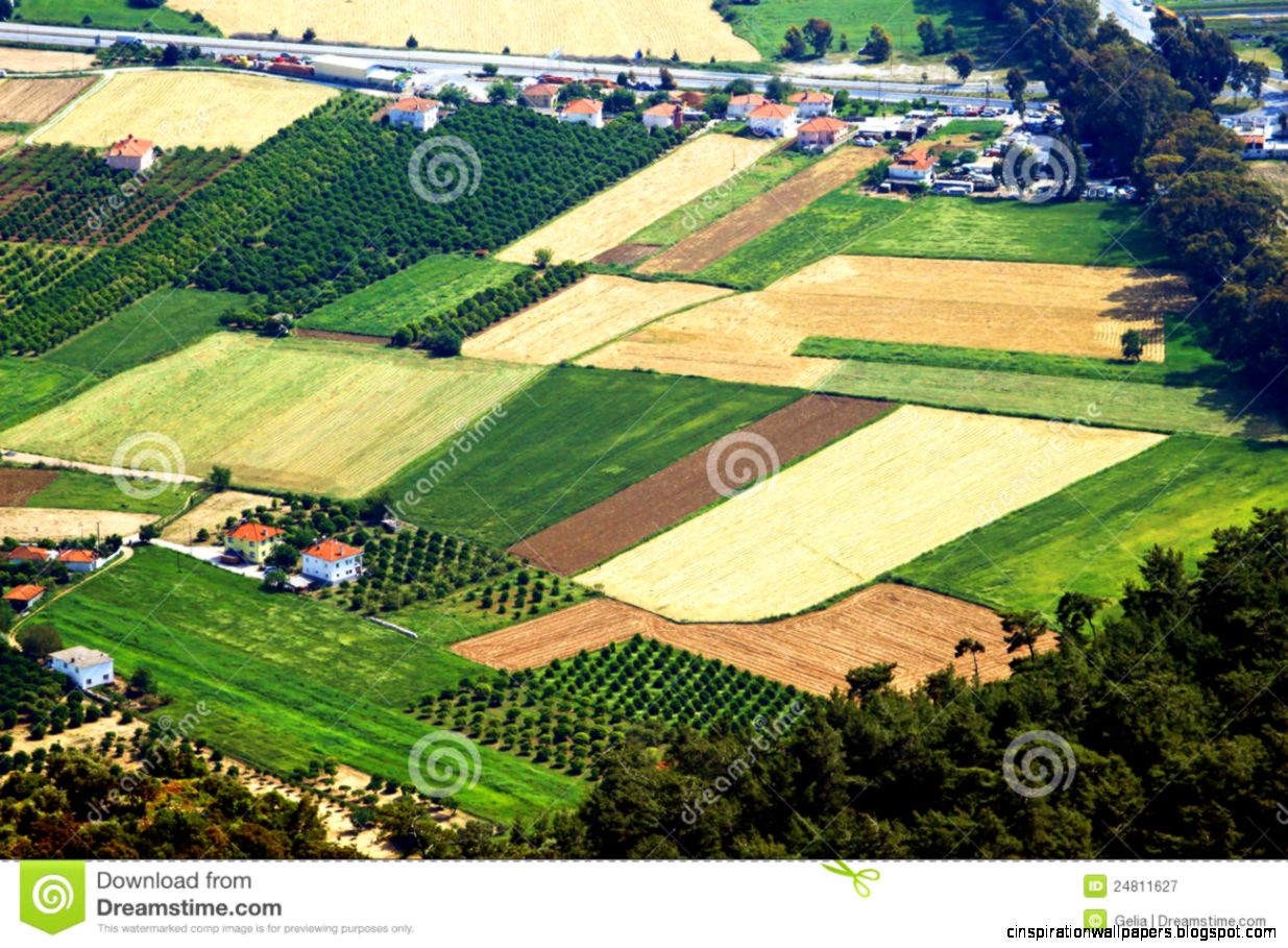 Aerial View Over Agricultural Fields Royalty Free Stock Aerial View Over Agricultural Fields Royalty Free Stock