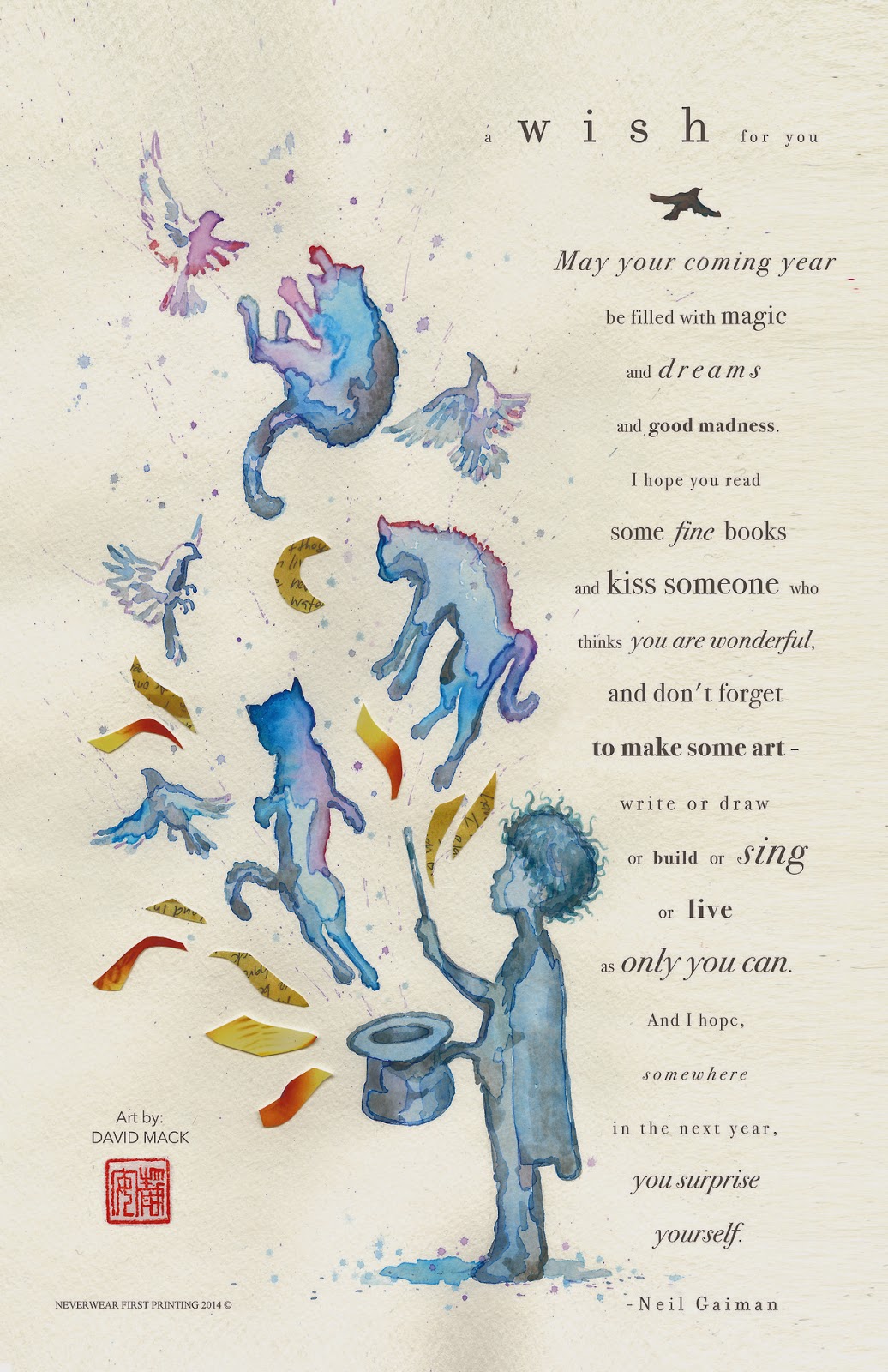 The Geeky Nerfherder Cool Art 'A Wish For You' Neil Gaiman's New Year