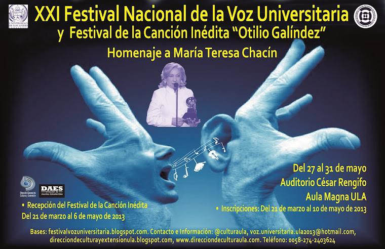 XXI Festival Nacional de la Voz Universitaria y de la Canción Inédita “Otilio Galindez” 