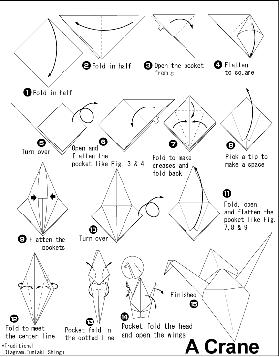paper crane steps paper crane steps