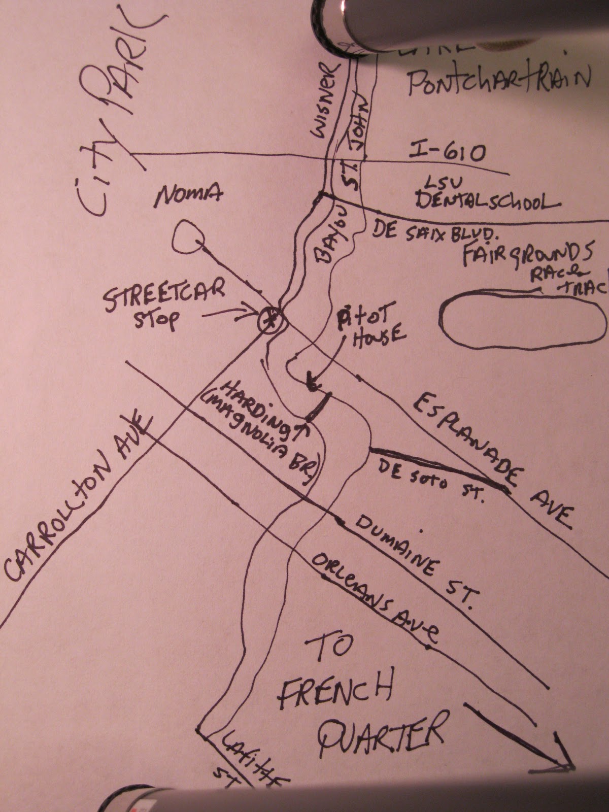 New Orleans Outdoor Companion Bayou St. John Jazz Fest Map