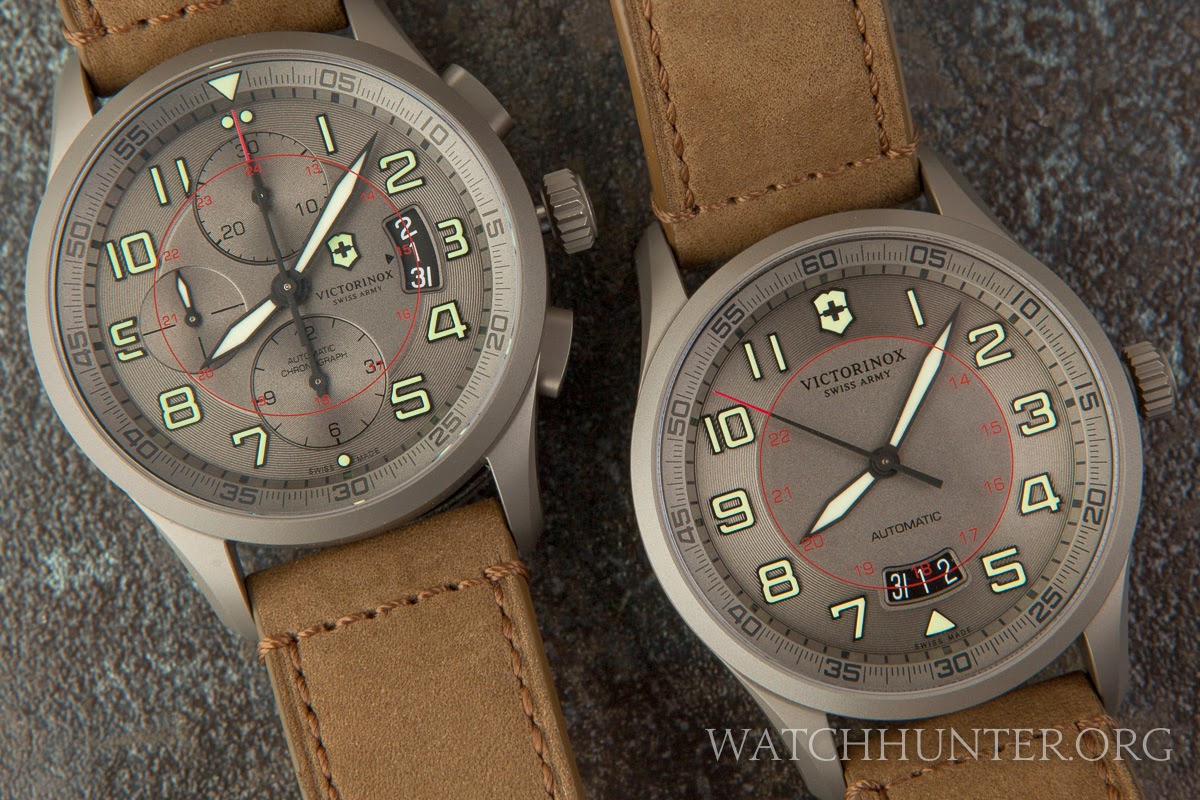 Closeup of 2013 Victorinox Swiss Army Airboss Limited Edition titanium watches 241599 241600 Closeup of 2013 Victorinox Swiss Army Airboss Limited Edition titanium watches 241599 241600
