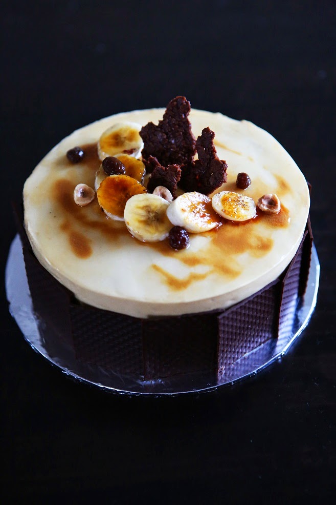 Gourmet Baking Banana, Caramel and Hazelnut Entremet