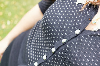 heart print cardigan pearl buttons vintage
