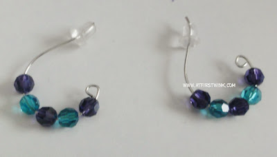 handmade swarovski earrings forest green deep purple