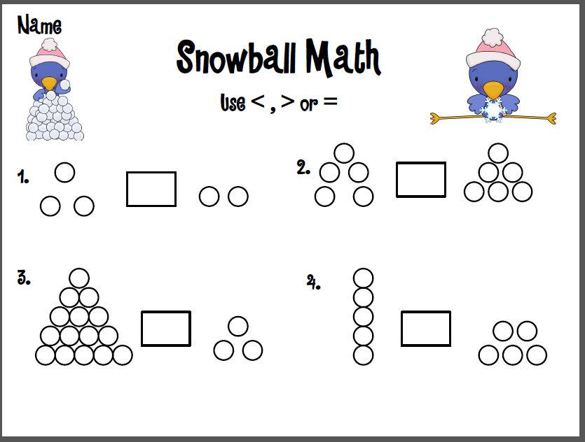 Kindergarten At Heart: Snowball Math