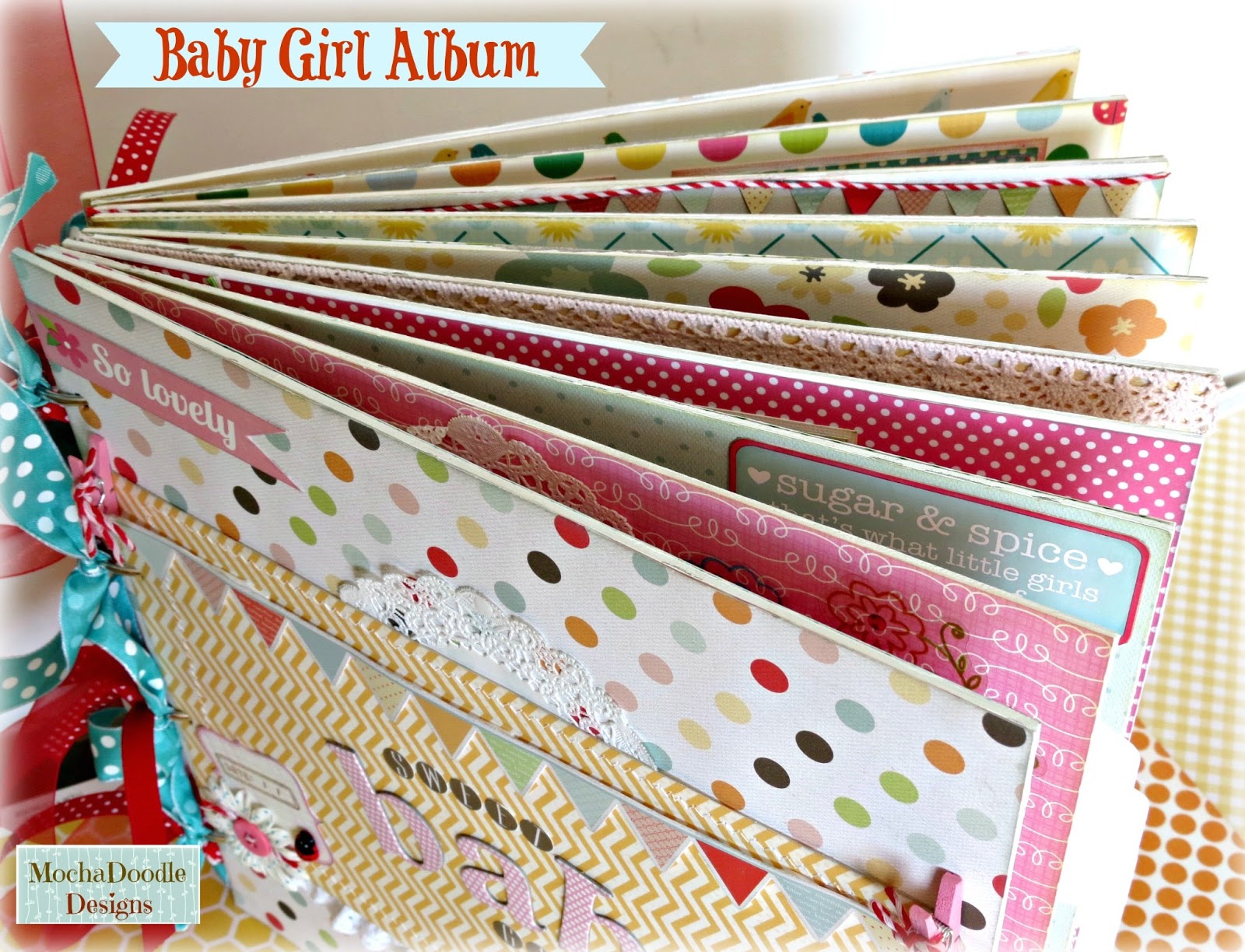 misty d designs sweet baby girl chipboard album