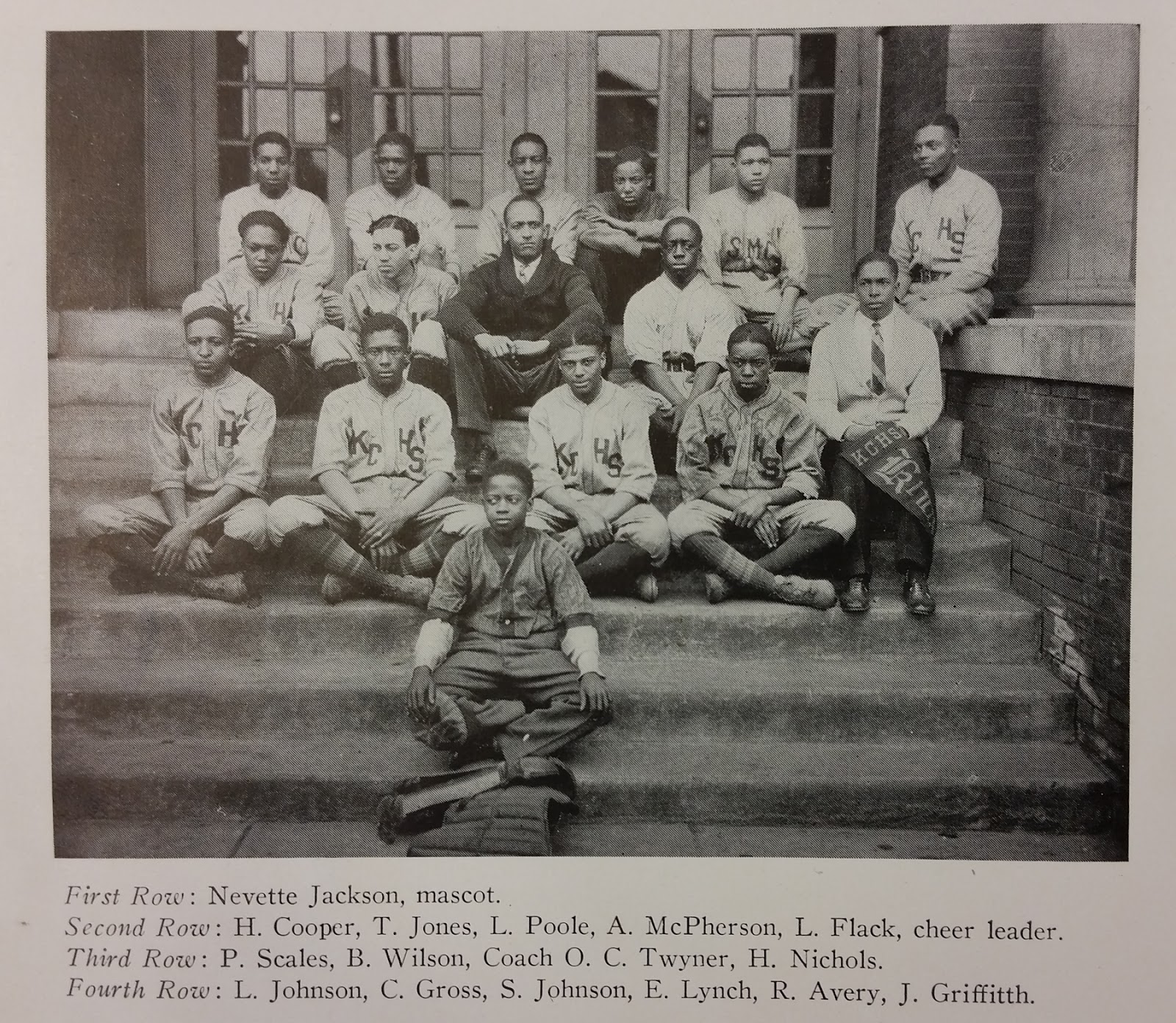 Old Knoxville Base Ball 1925 Knoxville Colored High School baseball team