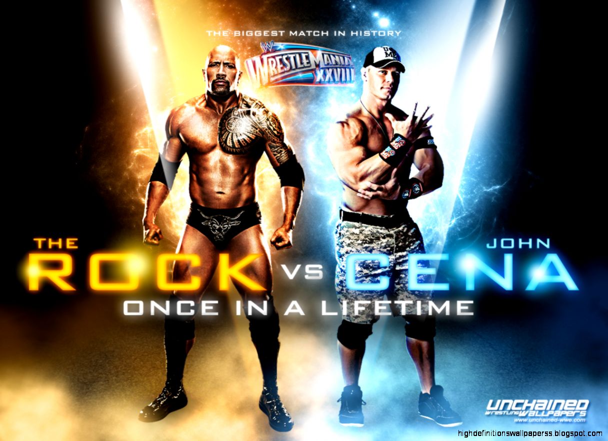 Wrestlemania 28The Rock vs John Cena WWE Wallpaper 30107796 Wrestlemania 28The Rock vs John Cena WWE Wallpaper 30107796