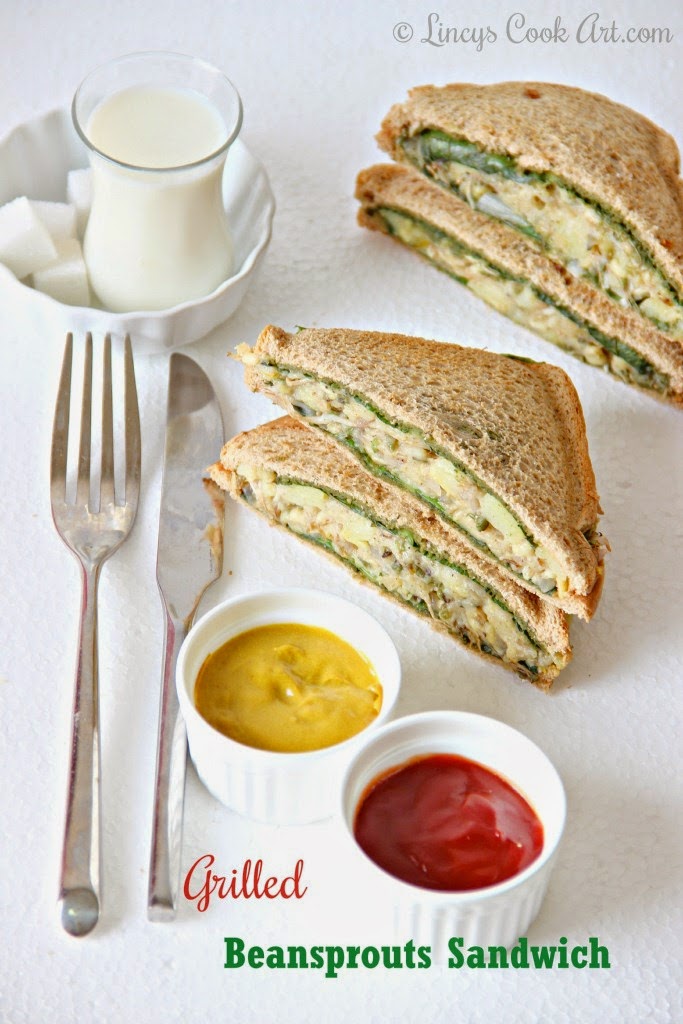 Grilled Beansprouts Sandwich/ Beansprouts Potato Sandwich Lincy's