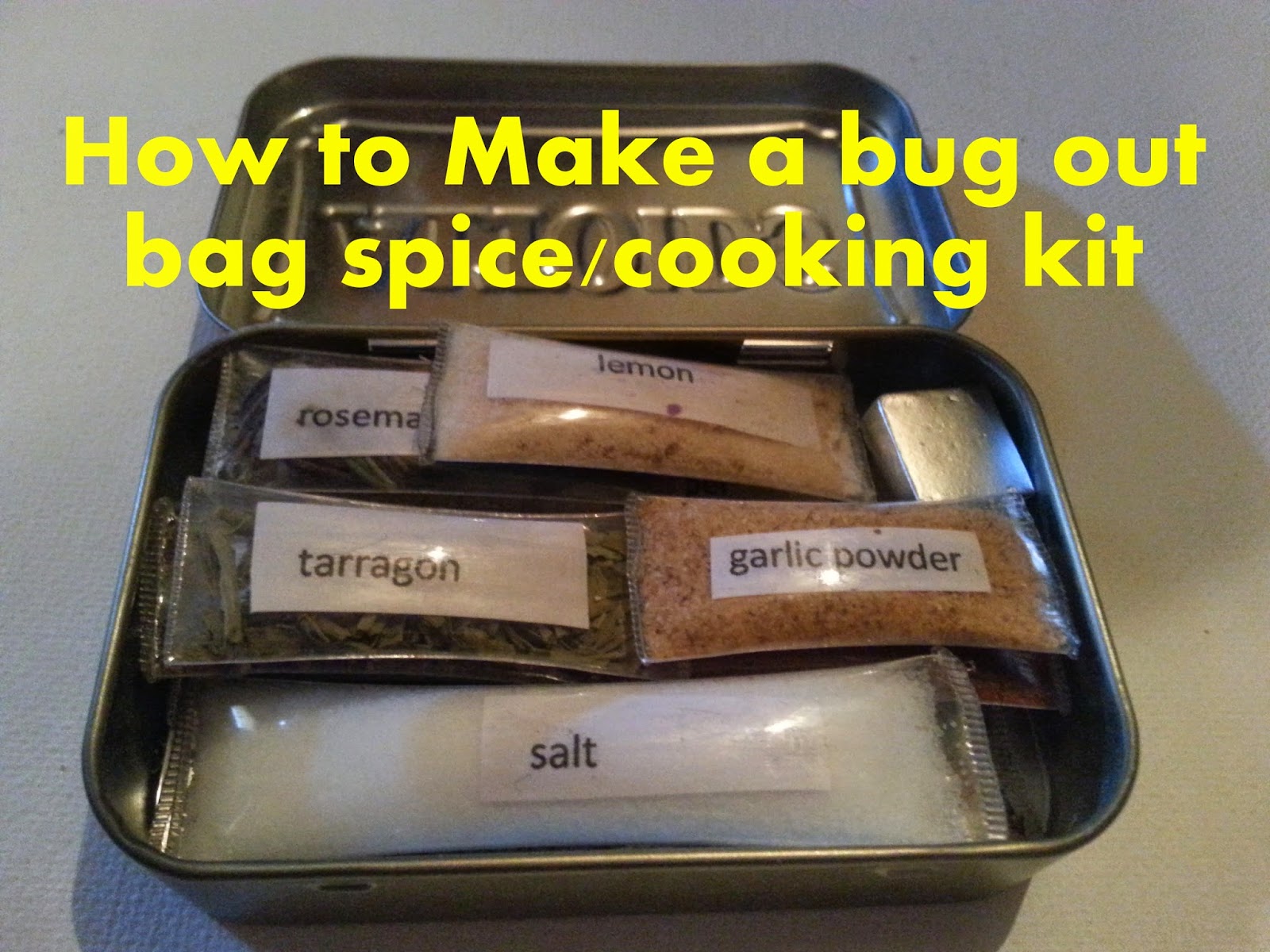 TEOTWAWKI Prep Make a cooking spice kit for your Bug Out Bag!