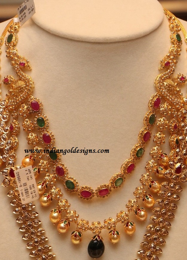 Gold And Diamond Jewellery Designs Uncut Necklace - Ruby Uncut Diamond Pendant Gold And Diamond Jewellery Designs Uncut Necklace - Ruby Uncut Diamond Pendant