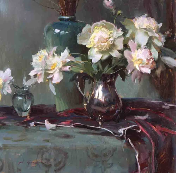 Daniel F. Gerhartz 1965 | American Figurative painter | Women with Flowers