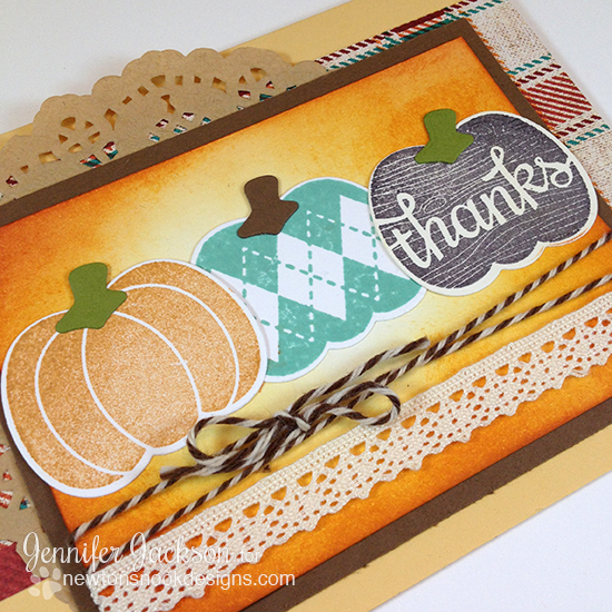Fall Pumpkin Thank You Card by Jennifer Jackson | Pick-a-Pumpkin Stamp set by Newton's Nook Designs #newtonsnook #pumpkin