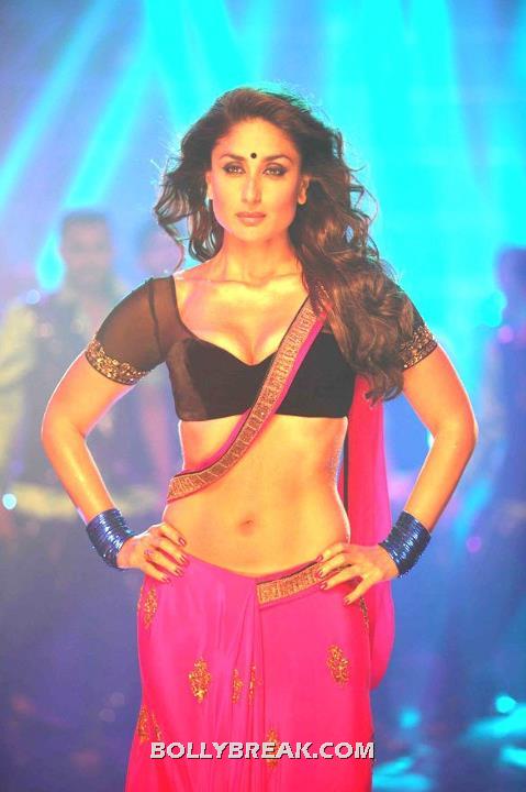 Kareena Kapoor Deep Navel, Red Saree, Black Bikini Blouse - Kareena Kapoor Halkat Jawani Stills - Photo Gallery Heroine Movie