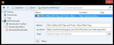 Firefox Titles in Bookmarks