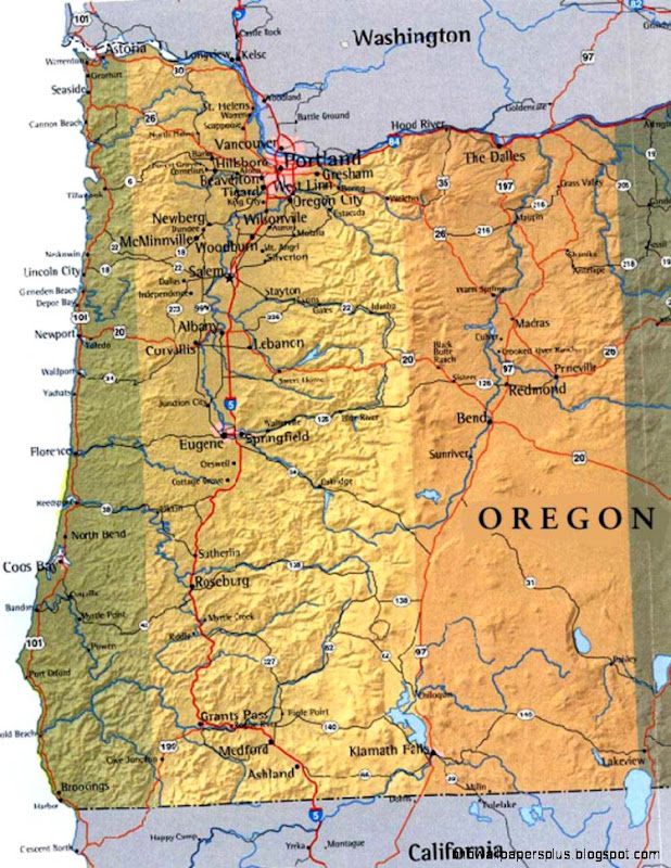 Map of Western Oregon USA Map of Western Oregon USA