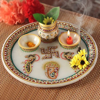 Marble Puja Plate Thali Marble Puja Plate Thali