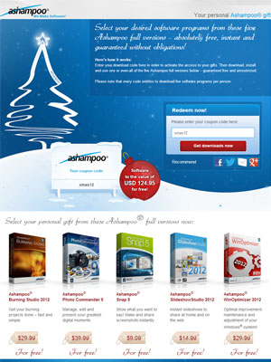 5 Ashampoo® Full Versions - Christmas 2012