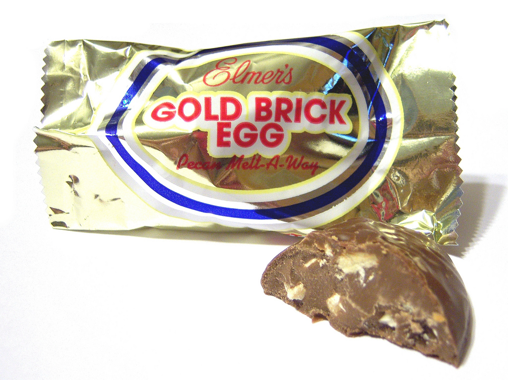Brick Box Image: Elmer S Gold Brick Eggs