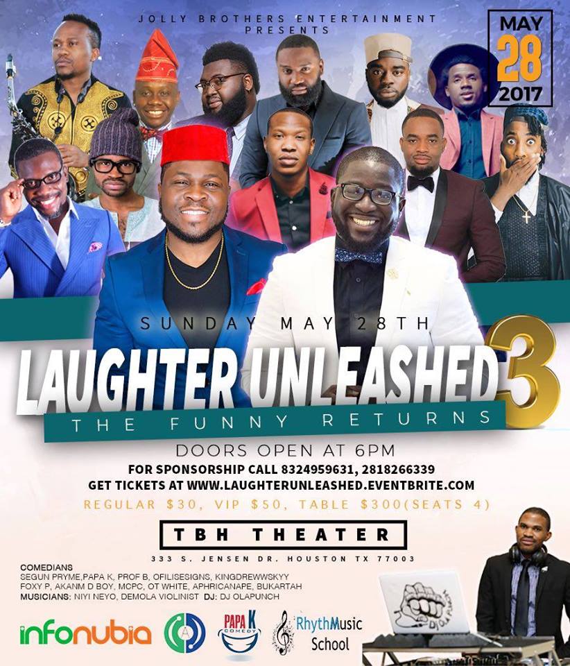 LAUGHTER UNLEASHED COMEDY SHOW MAY 28TH