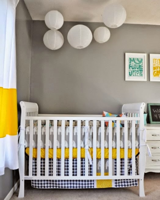 Cuartos de bebé en amarillo y gris - Ideas para decorar dormitorios